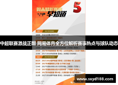 中超联赛激战正酣 网易体育全方位解析赛事热点与球队动态